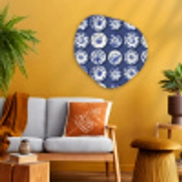 Borden - Floraal - Blauw Wandcirkel Organisch Aluminium middel 851 -sfeer4