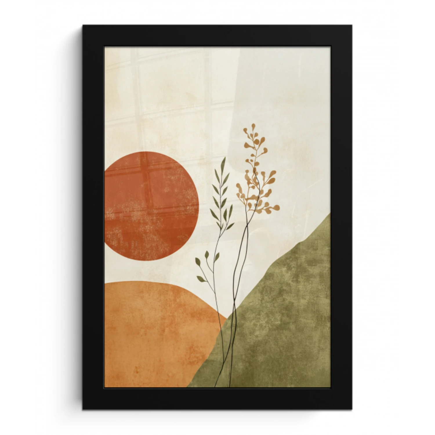 Zon - Abstract - Takken - Oranje fotolijst zwart zonder passe partout klein -3d