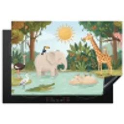 Jungle - Oase - Dieren - Kleurrijk Inductie beschermer vinyl 3mm klein -3d