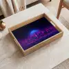 Skyline - Zon - Neon - Rasterpatroon Dienblad Rechthoek middel -sfeer1