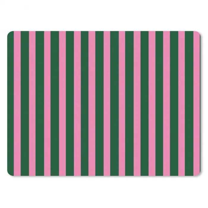Verticale strepen - Groen - Roze muismat rubber klein 262 -3d