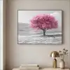 Boom - Natuur - Roze - Zwart wit Textielframe zwart klein -sfeer2