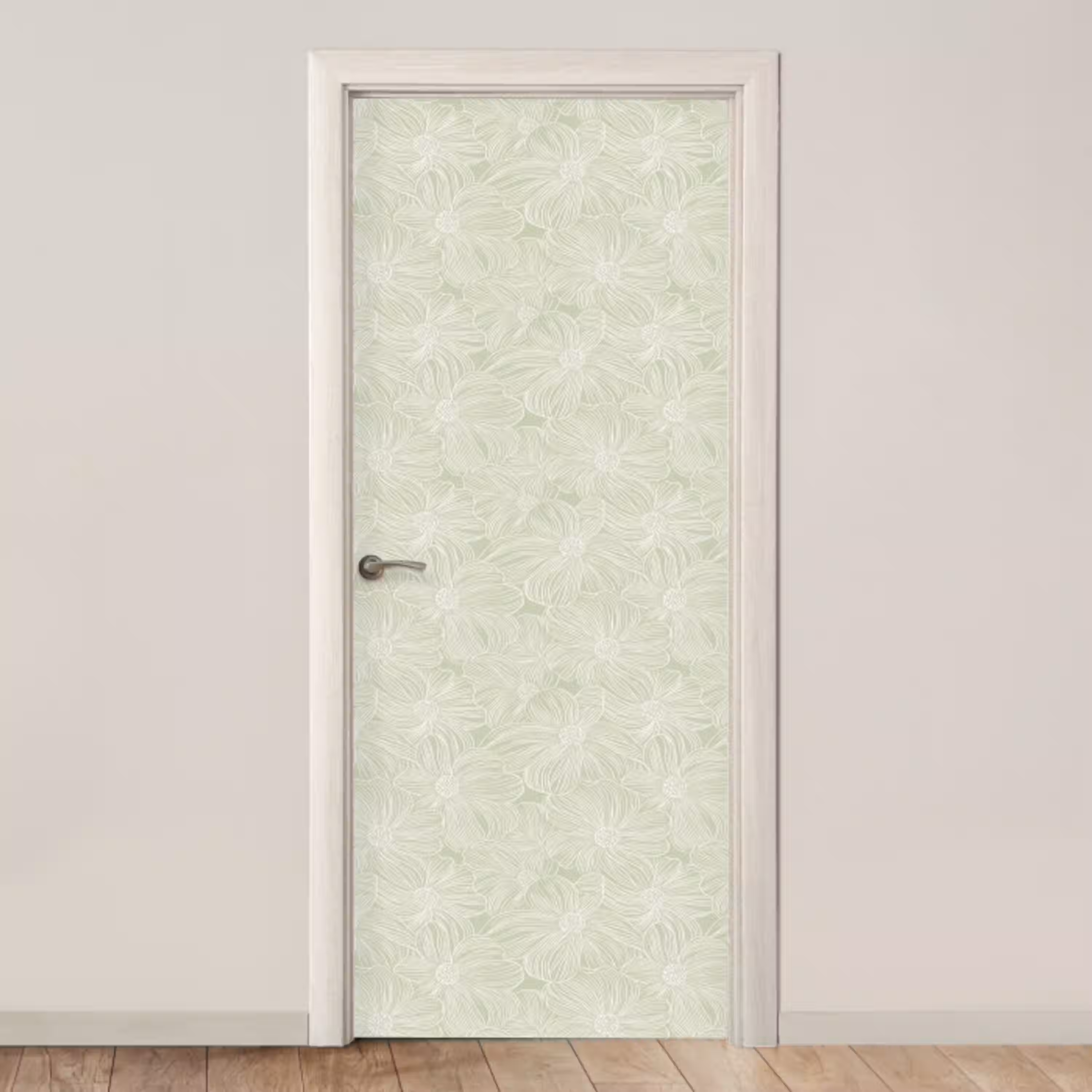 Sereen - Bloemen - Groen deurposter klein 289 -3d_beige