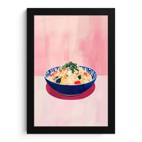 Rijst - Illustratie - Kom - Groente fotolijst zwart zonder passe partout klein -3d