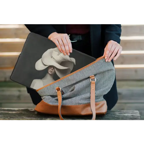 Modern - Vrouw - Hoed laptophoes neopreen klein -tas