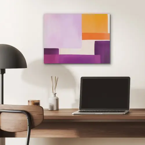 Vlakken - Abstract - Rechthoekig - Oranje PET vilt klein -sfeer5