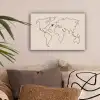 Wereldkaart - Simpel - Vliegtuig canvas 2cm klein -sfeer1