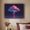 Donderwolk - Bliksemschicht - Licht - Blauw Textielframe - compleet frame klein -sfeer1