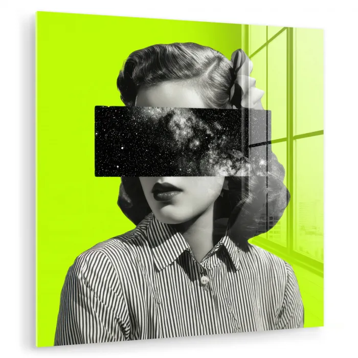 Vrouw - Sterrenhemel - Groen plexiglas 5mm klein -zzzproduct_nieuw
