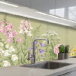 Botanisch - Bloemen - Kleurrijk keuken achterwand 2 middel -3d_schuin