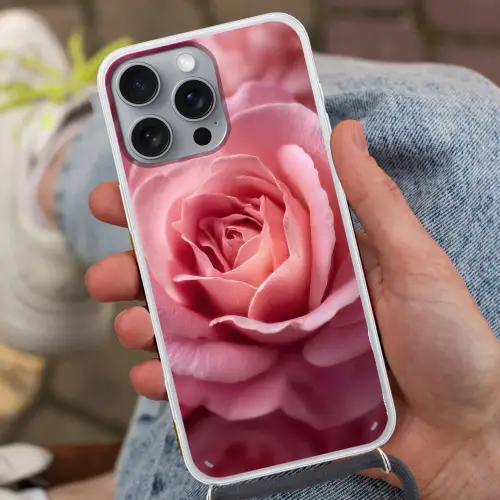 Roze - Roos - Romantisch Hoesje iPhone 16 Pro Max met koord klein -sfeer3