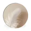Veer - Minimalistisch - Roze Wandcirkel aluminium klein -3d
