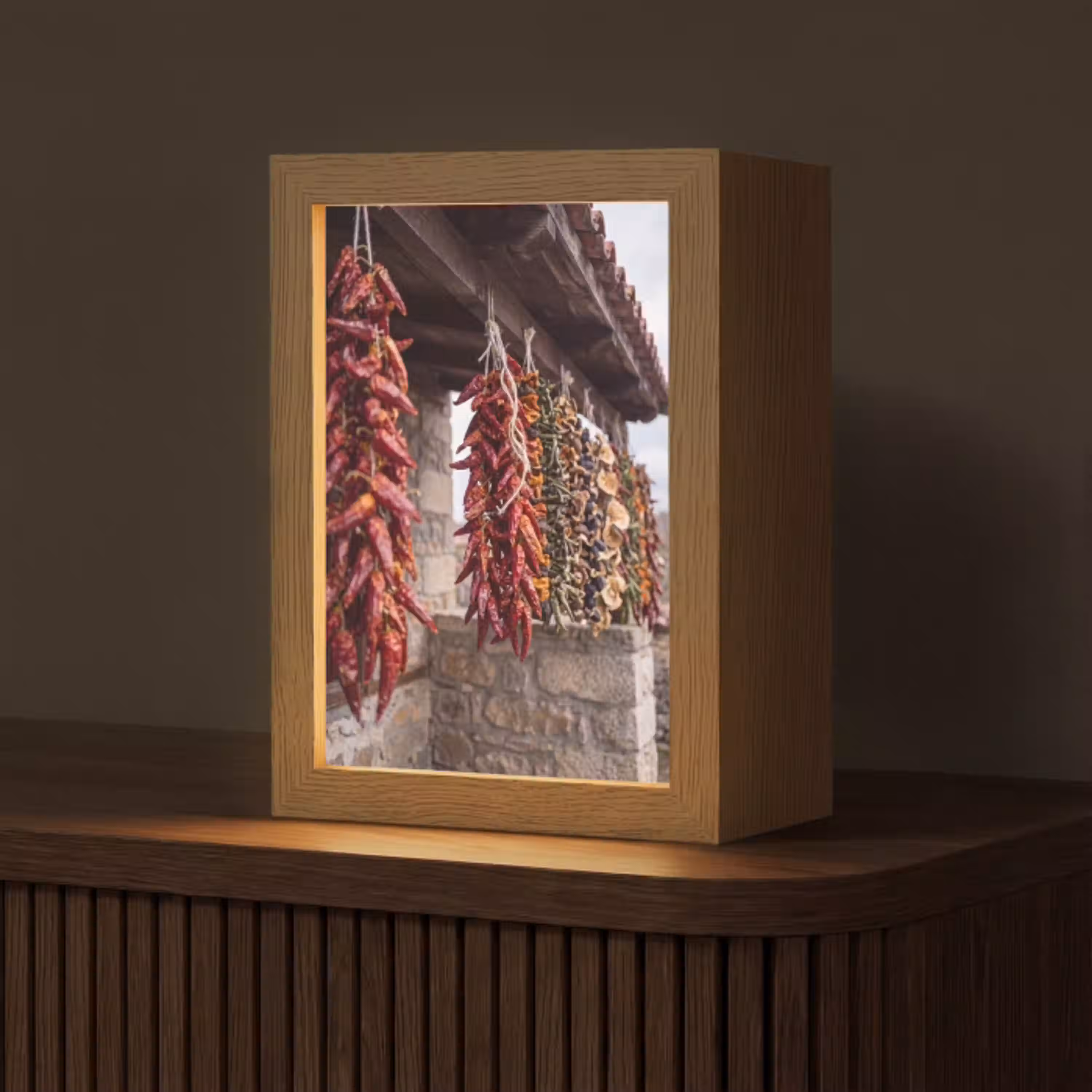 Rode pepers - Eten Light Box met kabel (Tafellamp) klein -z3d_website