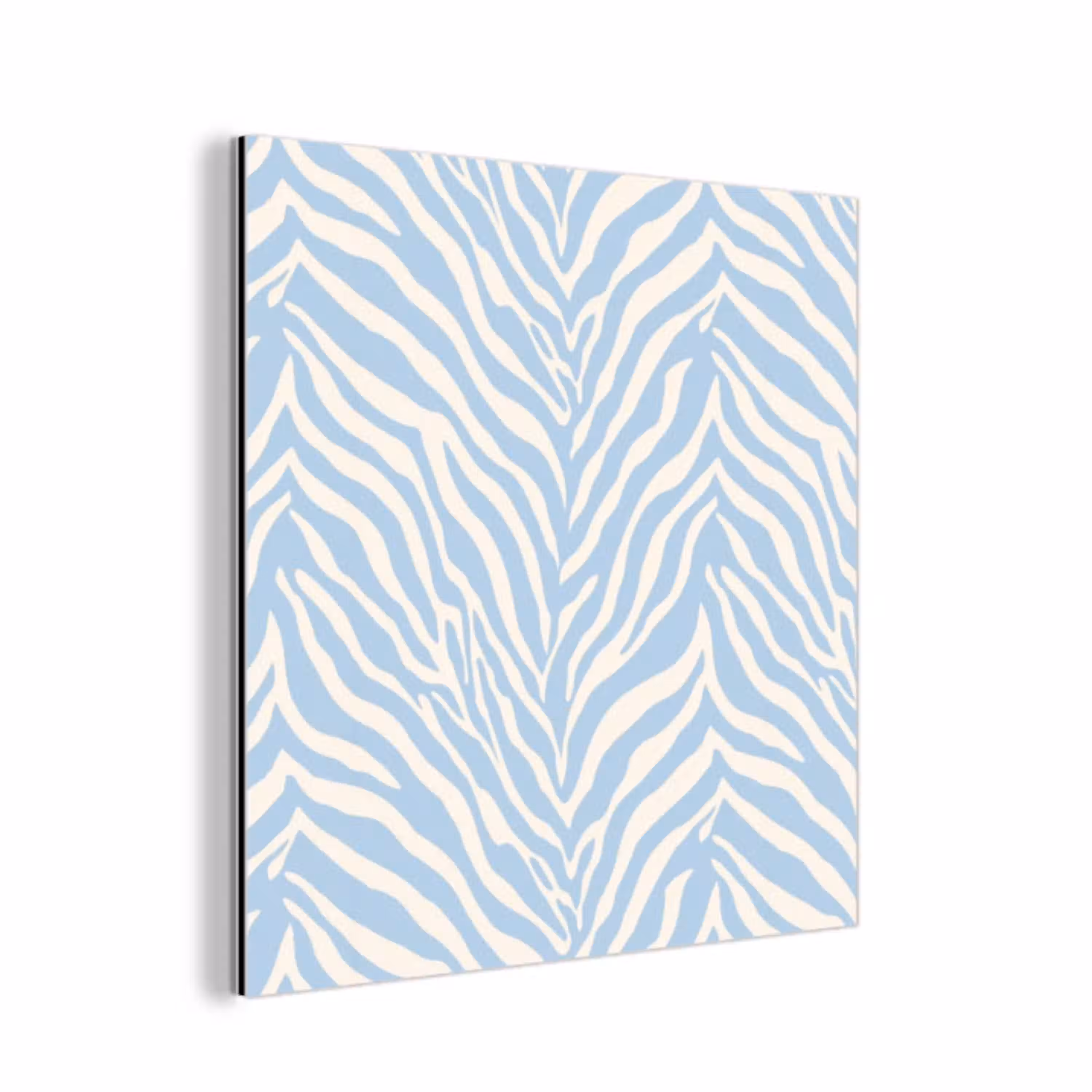 Zebra - Motief - Blauw - Wit aluminium wit klein 46 -3d