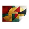 Abstract - Kerst - Goud - Rood - Groen Muursticker klein -3d