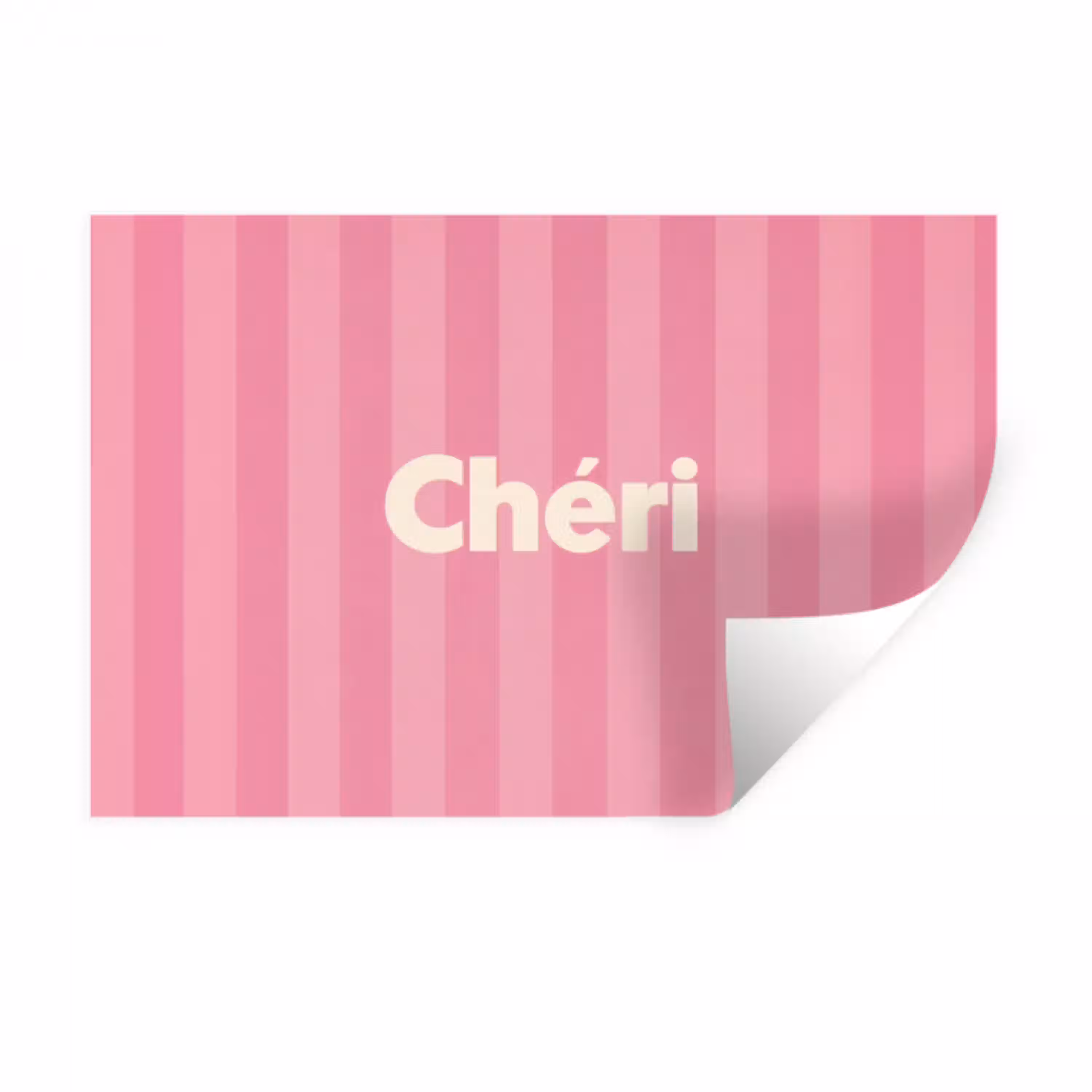 Gestreept - Roze - Chéri Muursticker klein -3d