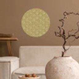 Waaier - Geometrisch - Groen Wandcirkel behangsticker klein 186 -sfeer1