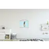 Blauw - Ananas - Disco - Discobal textielposter latten blank klein -kinderkamer