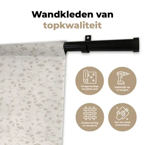 Bloemen - Motief - Zacht Wandkleed katoen klein 269 -sfeer2