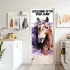 Künstlerisches Pferdeporträt im Aquarellstil mit personalisierbarem Namensfeld. deurposter klein -sfeer5