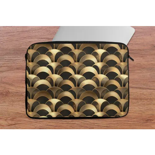 Schubben - Structuur - Goud laptophoes neopreen klein 279 -tafel