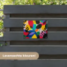 Vormen - Stippen - Kleurrijk tuinposter los doek klein -sfeer3