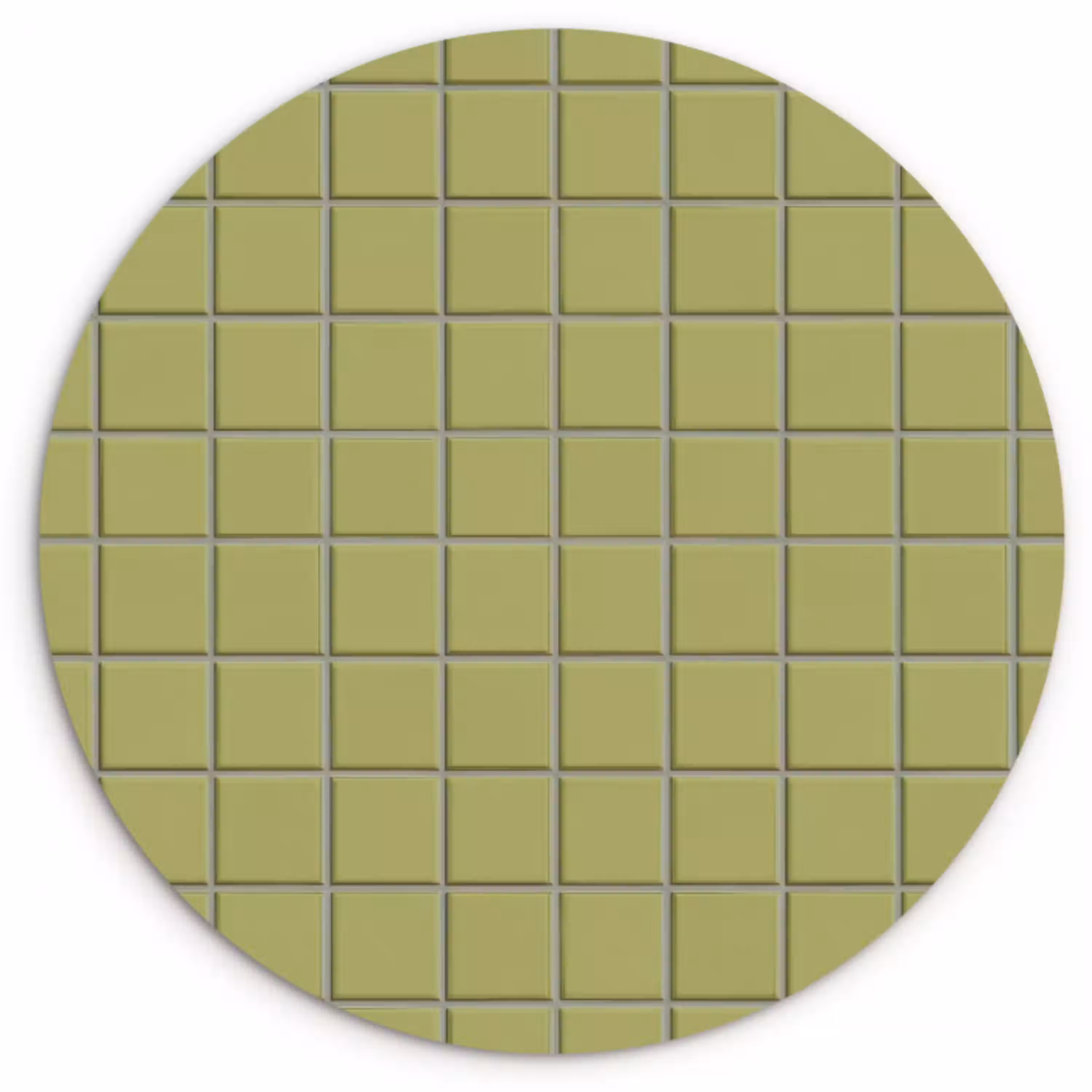 Tegel - Patroon - Olijfgroen Wandcirkel kunststof plaat 5mm dik klein 188 -3d
