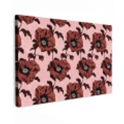 Bloemen - Retro - Rood Tuinposter op houten frame 2 cm dik klein 845 -3d
