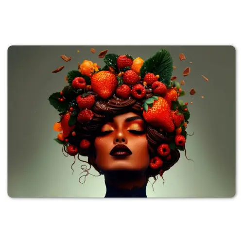 Vrouw - Chocolade - Frambozen - Aardbeien - Koekjes Placemat vinyl groot -zzsfeer1_Kitchenyeah-website
