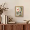 Roze kuifkaketoe - Tak met vruchten - Bladeren Light Box met kabel (Tafellamp) klein -sfeer2