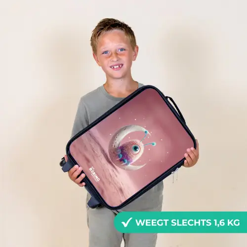 Maanwip met Pluizig Wezentje Kinderkoffer - Zwart klein -sfeer4_NL