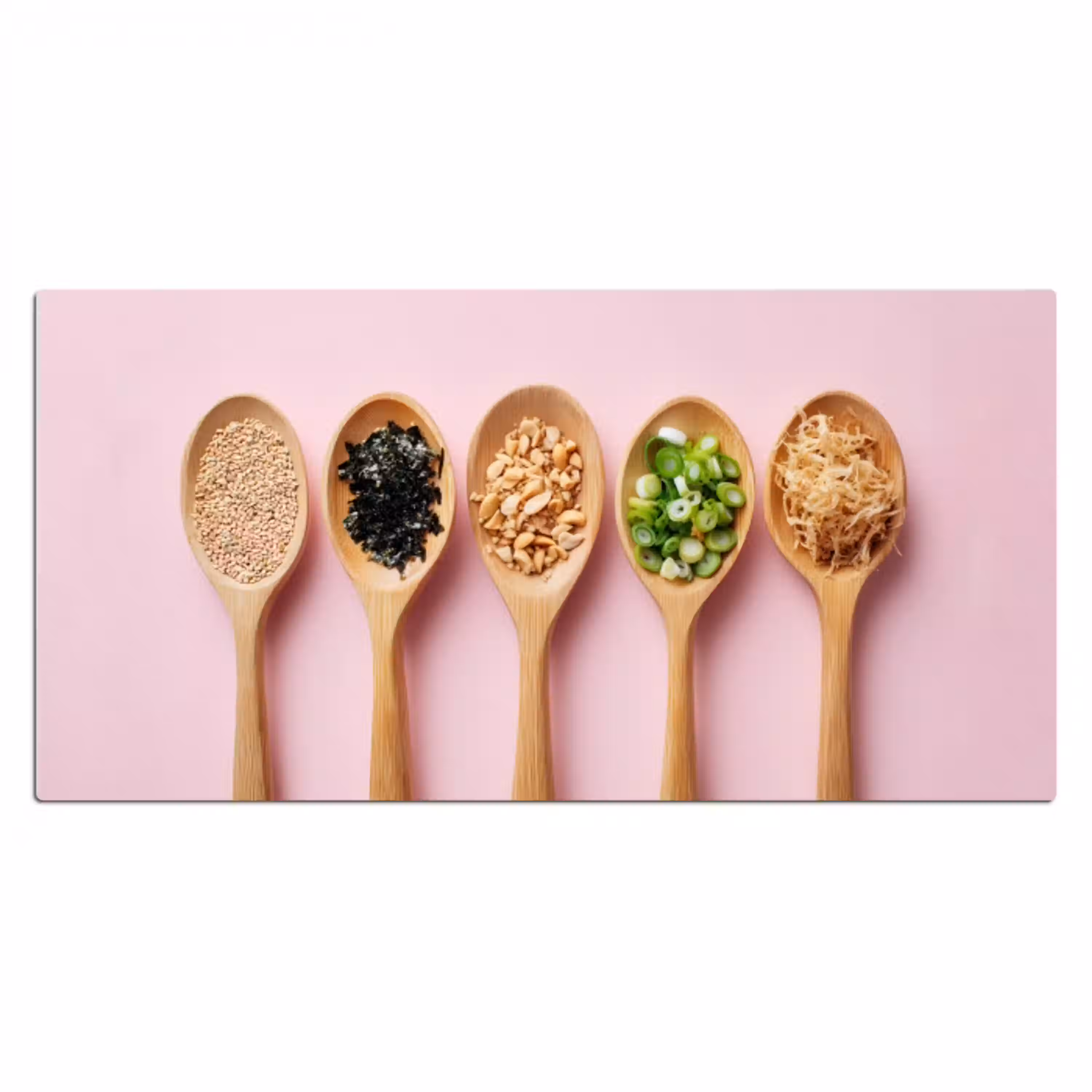 Ingrediënten - Lepels - Hout - Roze Muismat XXL klein -3d_leeg