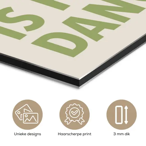 Quote - Appel - Illustratie aluminium wit klein -closeup_NL