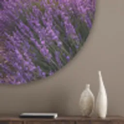 Lavendel - Veld - Natuur - Paars Akoestische PET Vilt - Rond klein -sfeer5_closeup