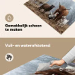 Boerderijdieren - Groep - Mist - Natuur - Rustiek Inductie beschemer met haakjes klein -ky-schoon-nl