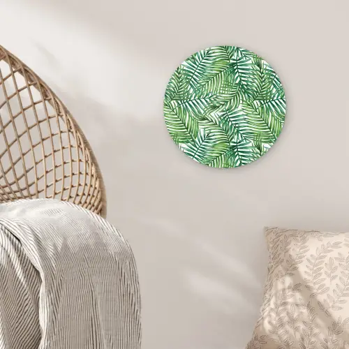 Palmboom - Bladeren - Groen Wandcirkel plexiglas klein 852 -sfeer5