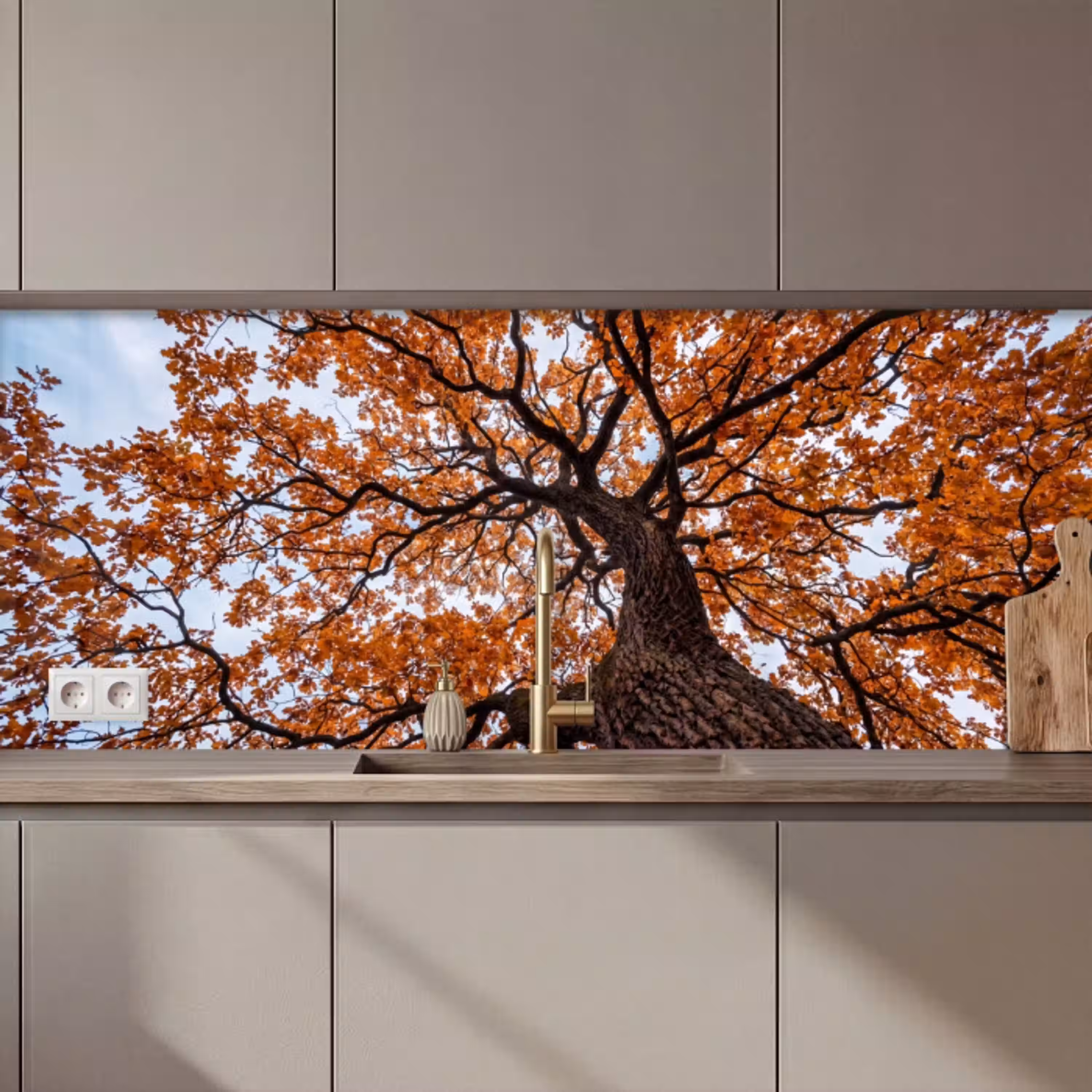 Boom - Bladerdak - Herfst - Oranje - Sfeervol keuken achterwand 2 middel zz_3dshopping