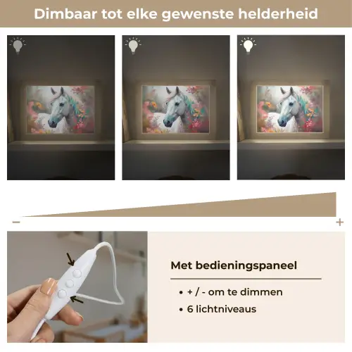Paard - Natuur - Bloemen - Dieren - Bos Light Box met kabel klein -USP_dimbaarNL