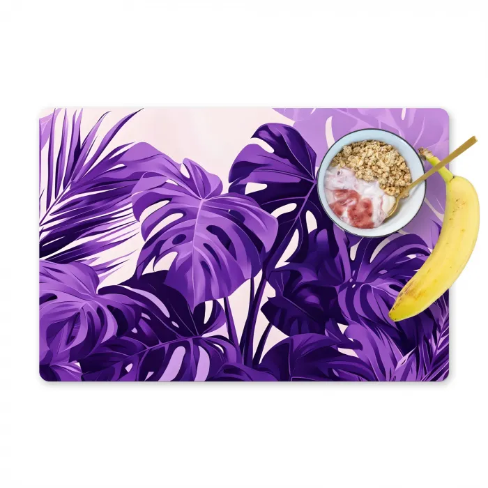Bladeren - Paars - Tropisch - Abstract Placemat vinyl groot -zzzproduct_Kitchenyeah-website
