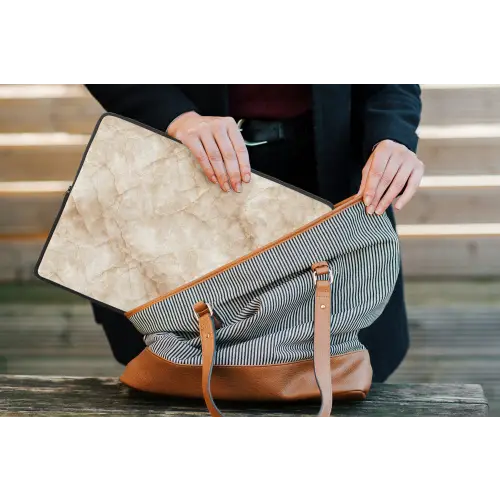 Kristalstructuur - Bruin - Marmer laptophoes neopreen klein 279 -tas