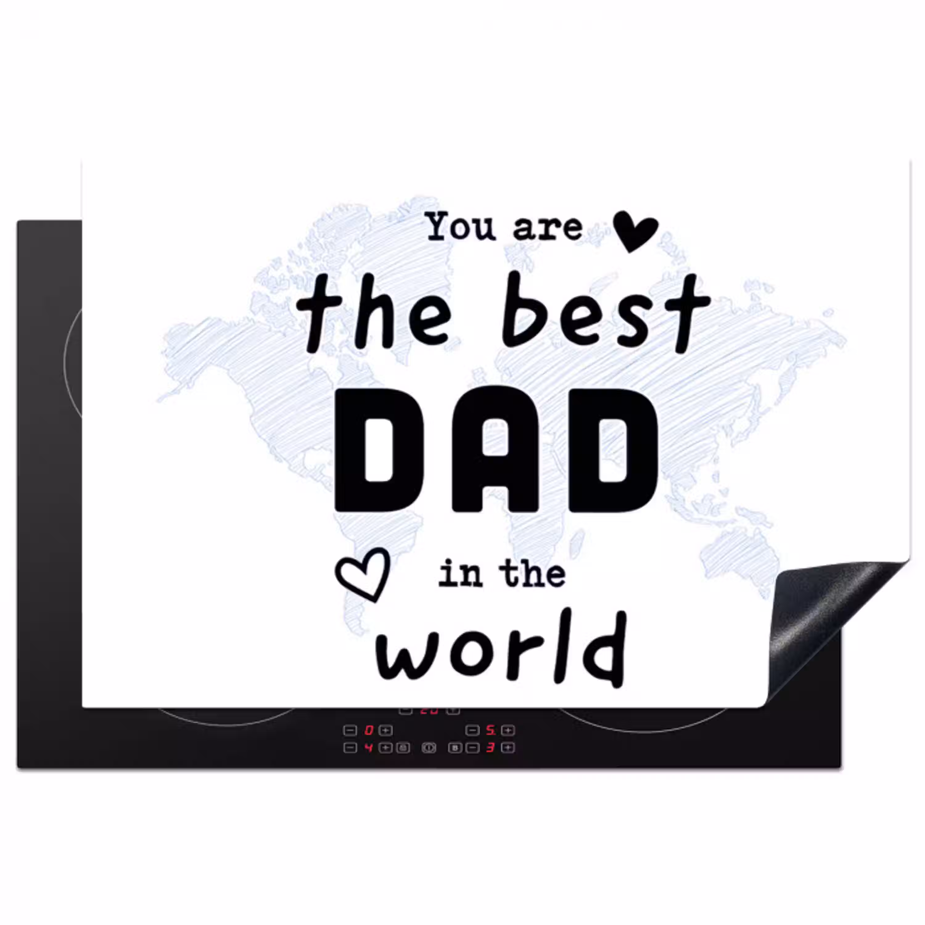 Quotes - The best dad in the world - Spreuken - Papa Inductie beschermer vinyl 3mm klein -3d