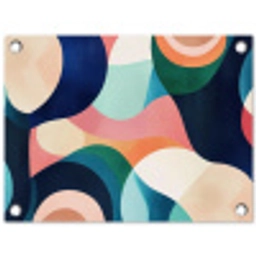 Abstract - Blauw - Roze tuinposter los doek klein -3d