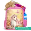 Eenhoorn - Vlinder - Roze - Manen Kinderrugzak - Roze middel -inhoud_NL