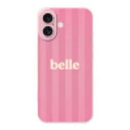 Roze - Gestreept - Belle Apple iPhone 16 klein -3d