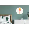 Schepijs - Hoorntje - Illustratie - Minimalistisch Wandcirkel aluminium klein -slaapkamer