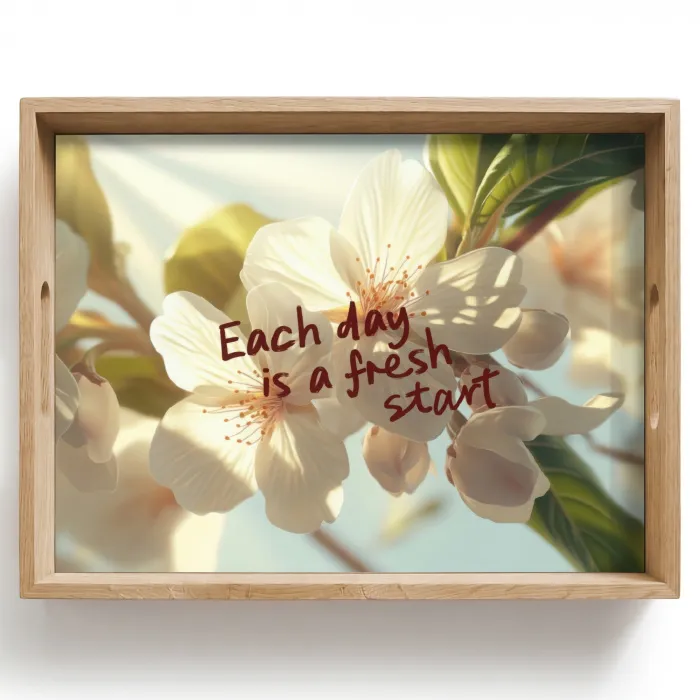 Bloesems - Zonlicht - Quote - Wit Dienblad Rechthoek middel -z3d_shopping