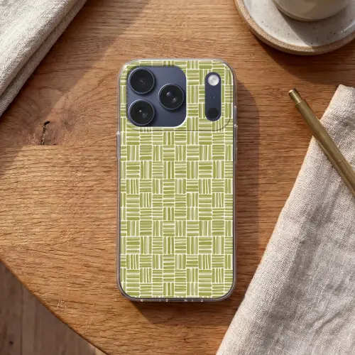 Vlecht - Patroon - Groen Telefoonhoesje iPhone 17 Pro klein 878 -sfeer1