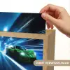 Groene racewagen - Blauw - Neon - Licht Light Box met kabel (Kinderlampje) klein -USP_websiteprintNL