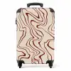 Beige achtergrond met abstracte rode lijnen NBS - Handbagage koffer - Unisex middel -productfoto_recht
