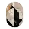 Abstract - Modern - Geometrisch - Pastel Wandcirkel Ovaal Forex klein -3d